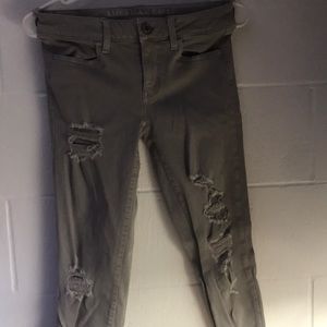 American Eagle grey distressed jeans